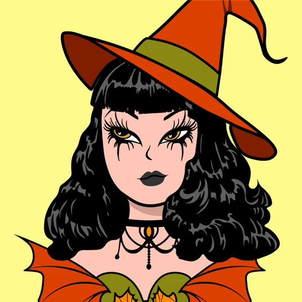Halloween witch avatar look.